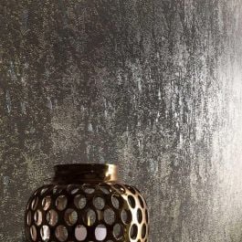 Papier peint motif botanique art déco argent et or