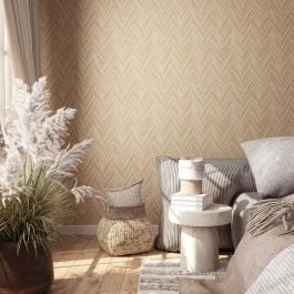 Papier peint uni effet pierre travertin beige