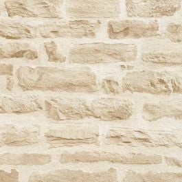 Papier peint uni effet pierre industriel beige