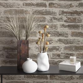 Papier peint effet béton beige et gris