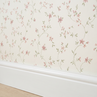 Papier peint motif floral romantique beige